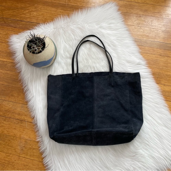 Mango large suede leather tote bag - Picture 2 of 9